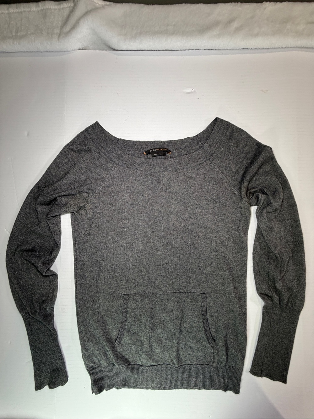 Women’s Gray boat Neck silk blend Knit Sweater